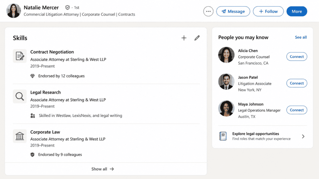 a photo of a linkedin skills section