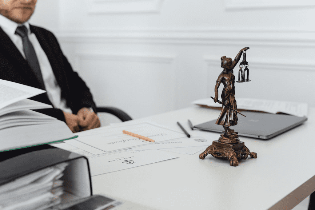 A Lawyer Behind His Desk