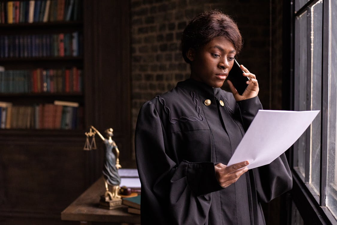 Judge Reading a Document
