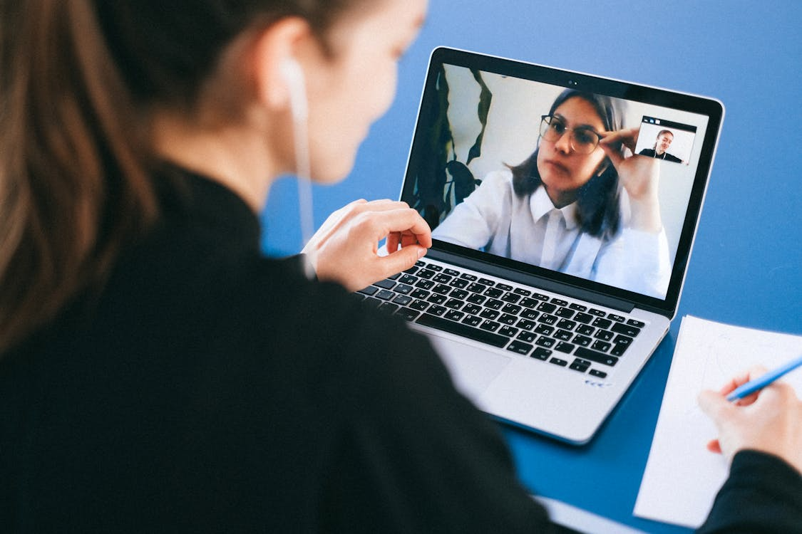 people on a video call 